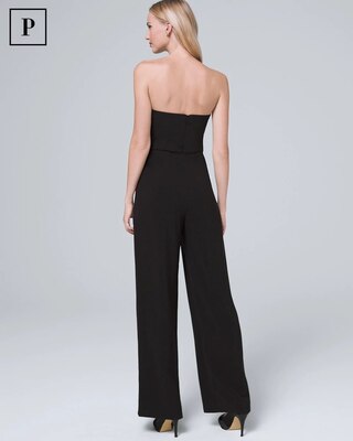 Petite Convertible Strapless Split-Leg Jumpsuit