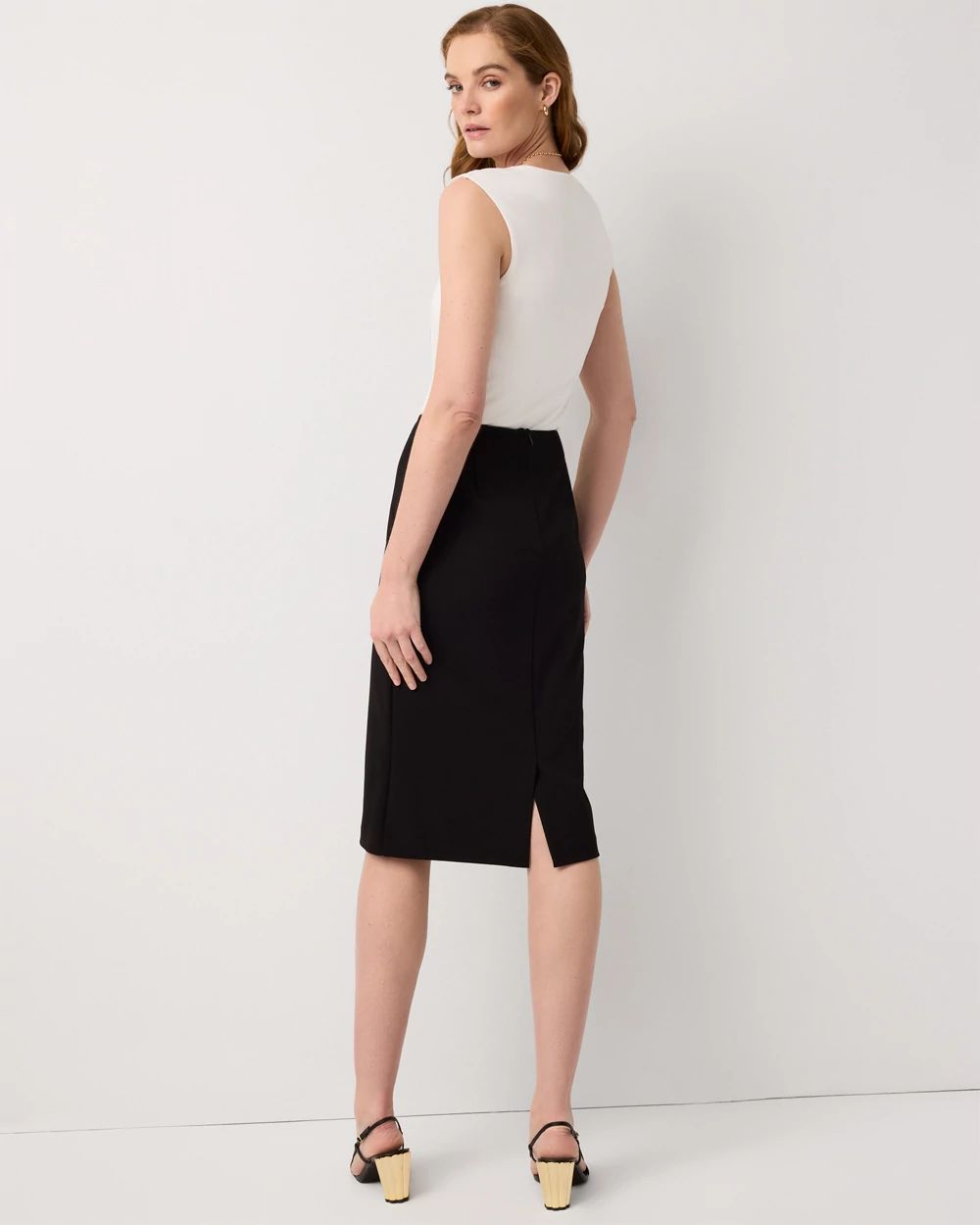 Knit Crepe Pencil Skirt
