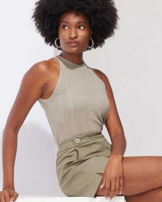 Outlet WHBM Scallop-Hem Halter Top