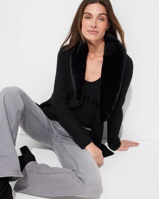 Outlet WHBM Faux Fur Sweater Coat