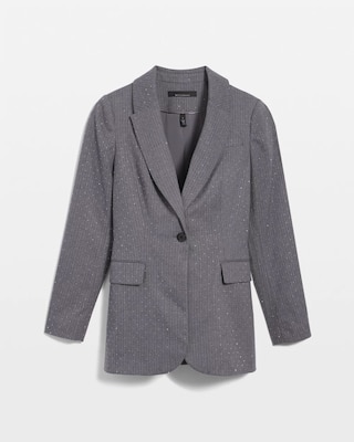 Relaxed Pinstripe One-Button Blazer click to view larger image.