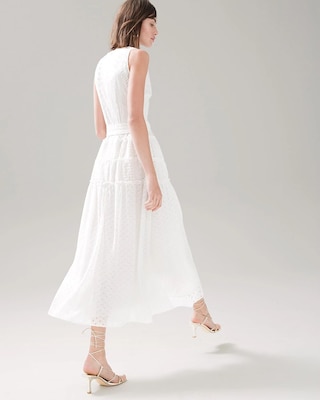 White Eyelet Midi Shirtdress