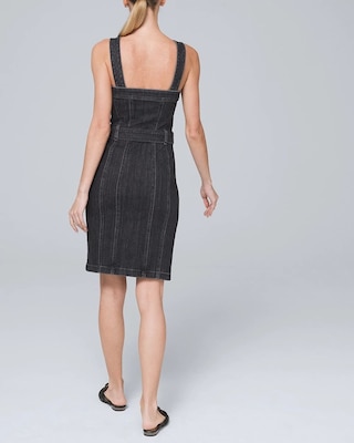Sleeveless Button-Front Denim Dress