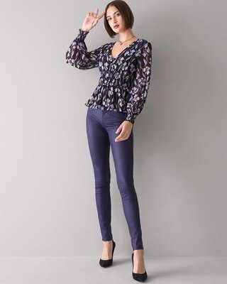 Curvy-Fit High Rise Coated Skinny Jeans