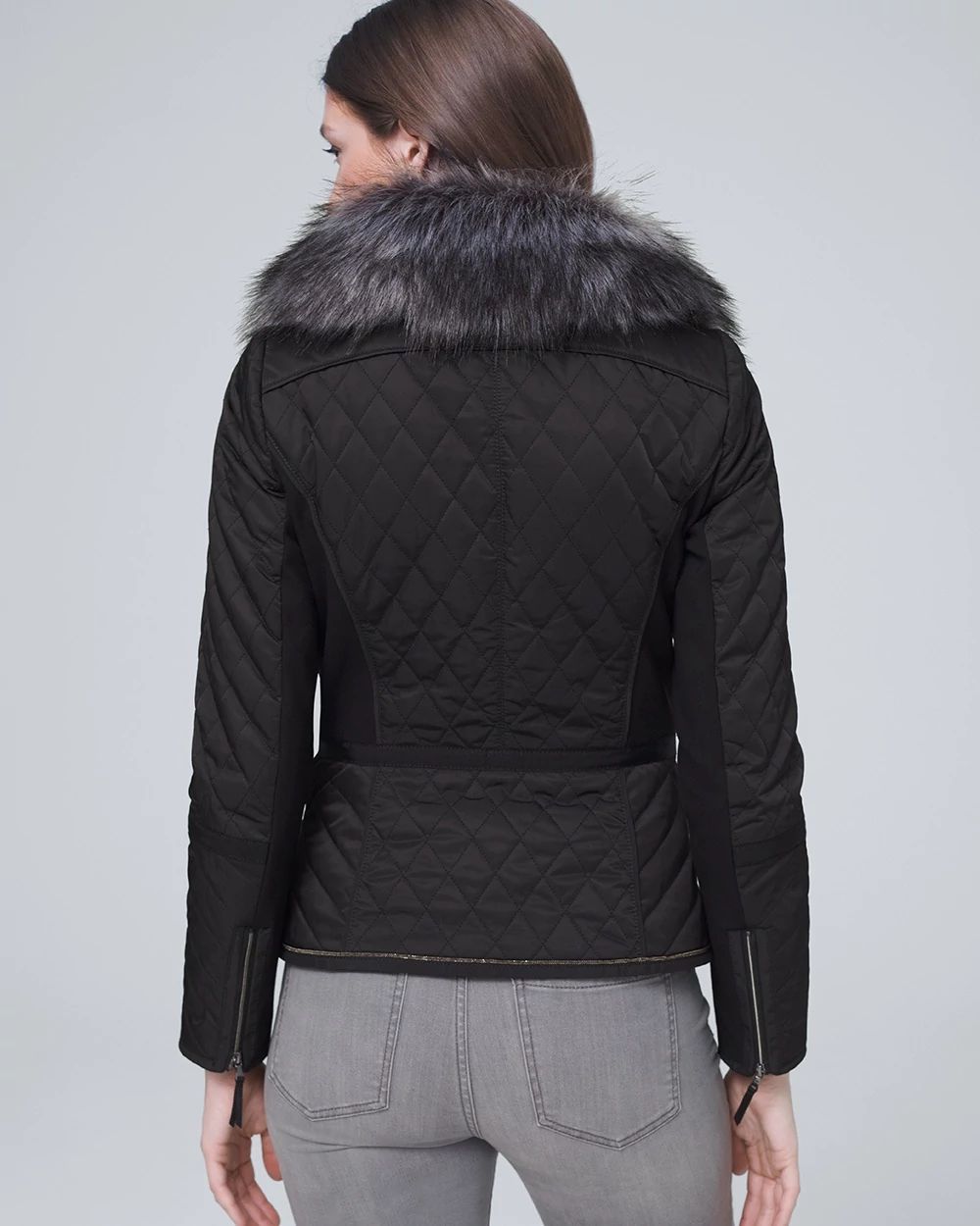Puffer Jacket with Removable Faux Fur Collar