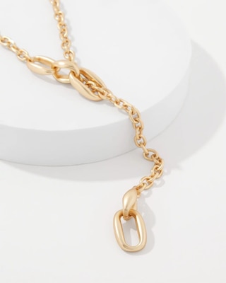 Pillowy Links Adjustable Y-Necklace click to view larger image.