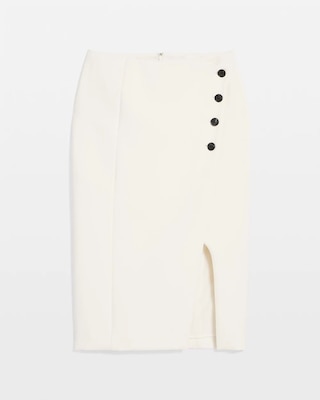 Asymmetric Button Front Pencil Skirt click to view larger image.
