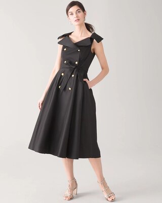 Off-the-Shoulder Trench Coat Dress