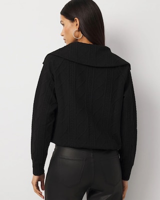 Funnel Neck Cable Knit Pullover click to view larger image.