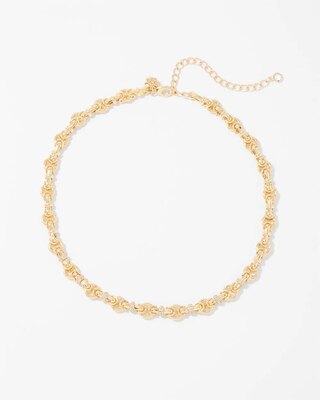 Gold Pave Chain Link Necklace