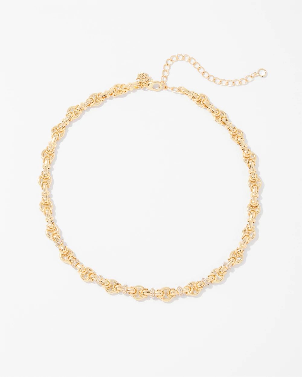 Gold Pave Chain Link Necklace