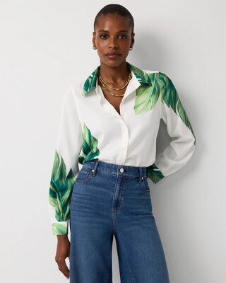Petite Satin Twill Button Front Shirt