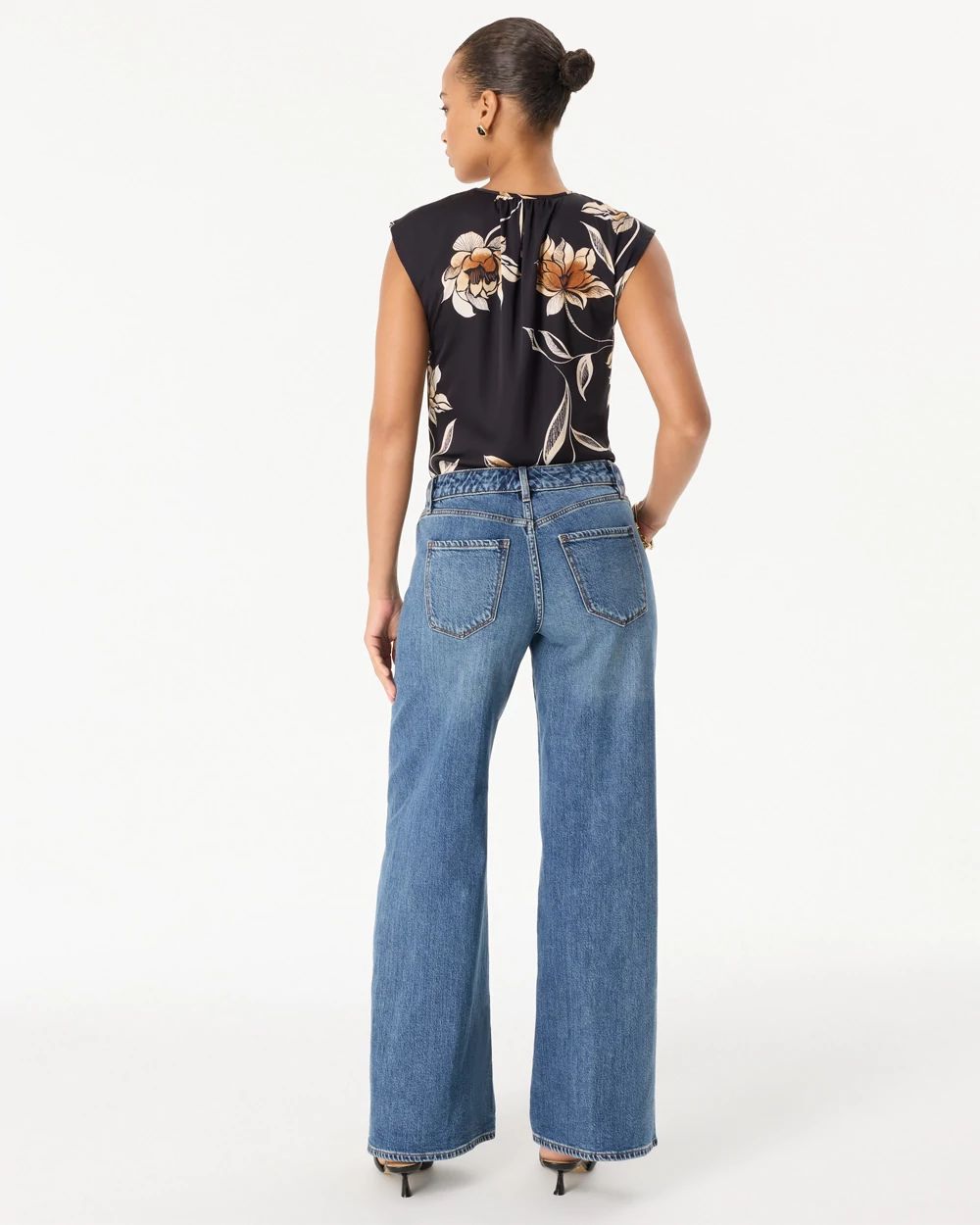 Petite High-Rise Wide Leg Jeans click to view larger image.