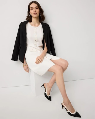 Petite Button Front Sleeveless Sweater Dress click to view larger image.