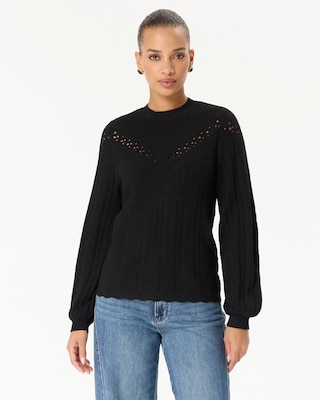 Mock Neck Long Sleeve Pullover Sweater