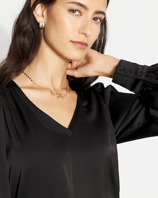 Knit Mix Satin Top click to view larger image.