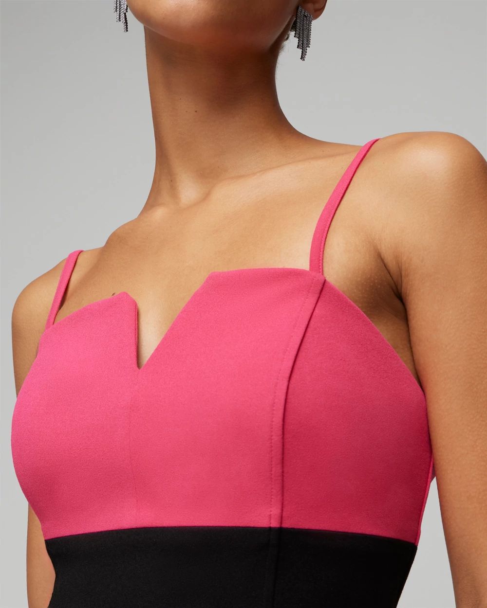 Strapless Colorblock Tuxedo Mini Dress click to view larger image.
