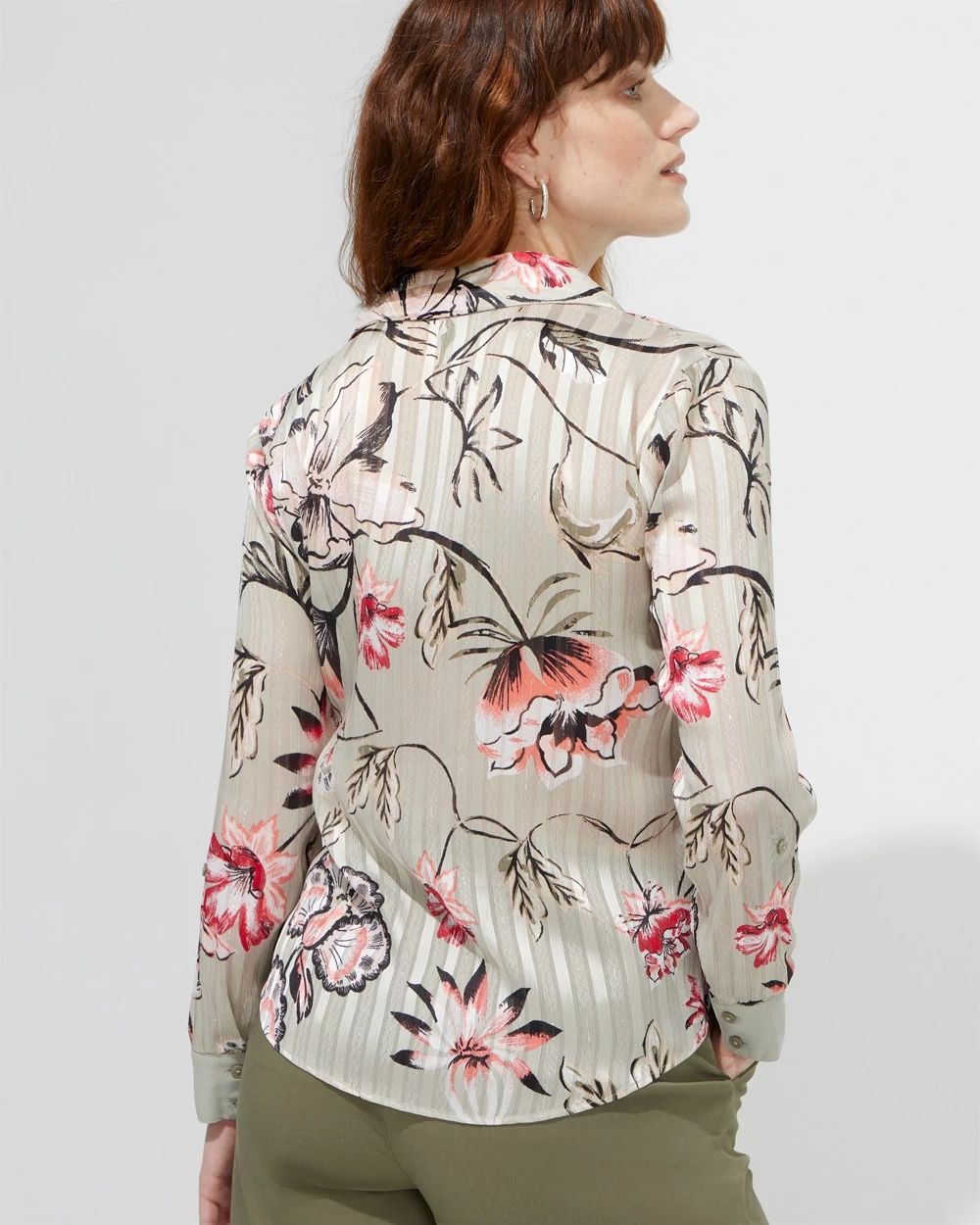 Outlet WHBM Shadow Stripe Shirt