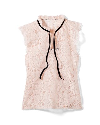 Lace High Neck Shell Top