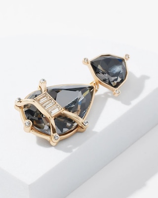 Black Crystal Drop Earring