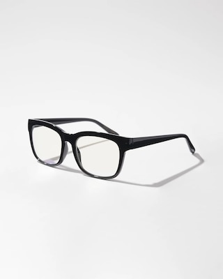 Black Rectangular Reading Glasses click to view larger image.
