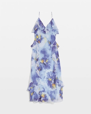 Petite Chiffon Ruffle Slip Dress click to view larger image.