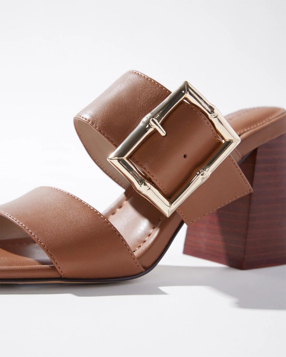Bamboo Buckle Mid-Heel Sandal
