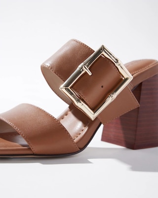 Bamboo Buckle Mid-Heel Sandal