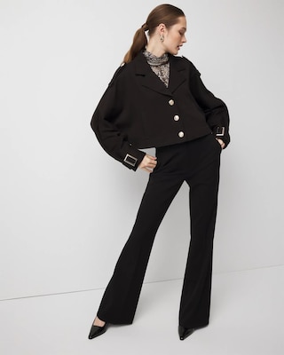 Petite Cropped Knit Trench click to view larger image.