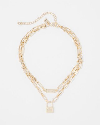 Padlock Charm Convertible Necklace click to view larger image.