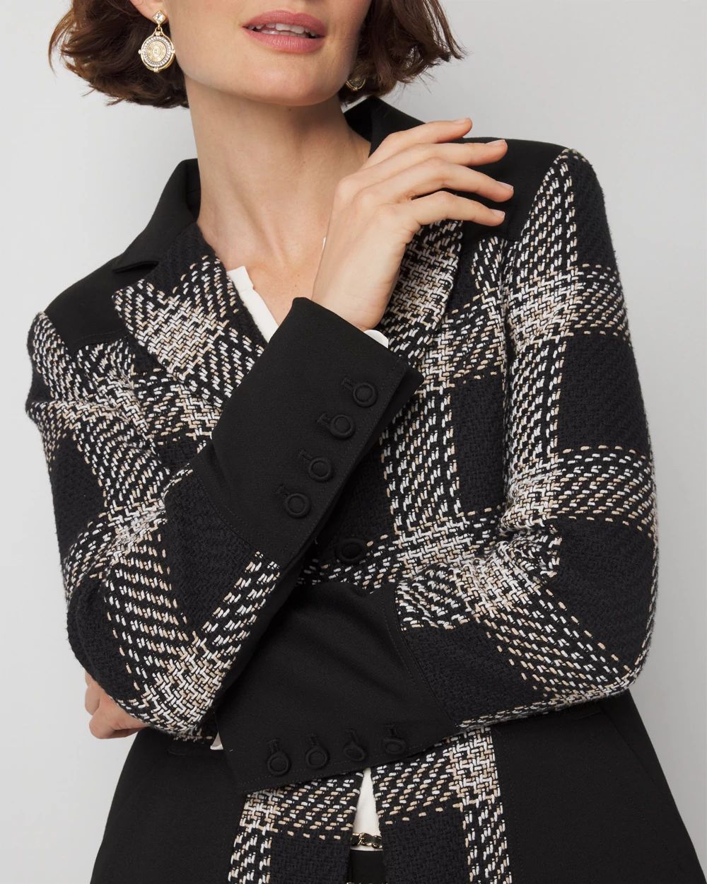 3-Button Signature Plaid Blazer