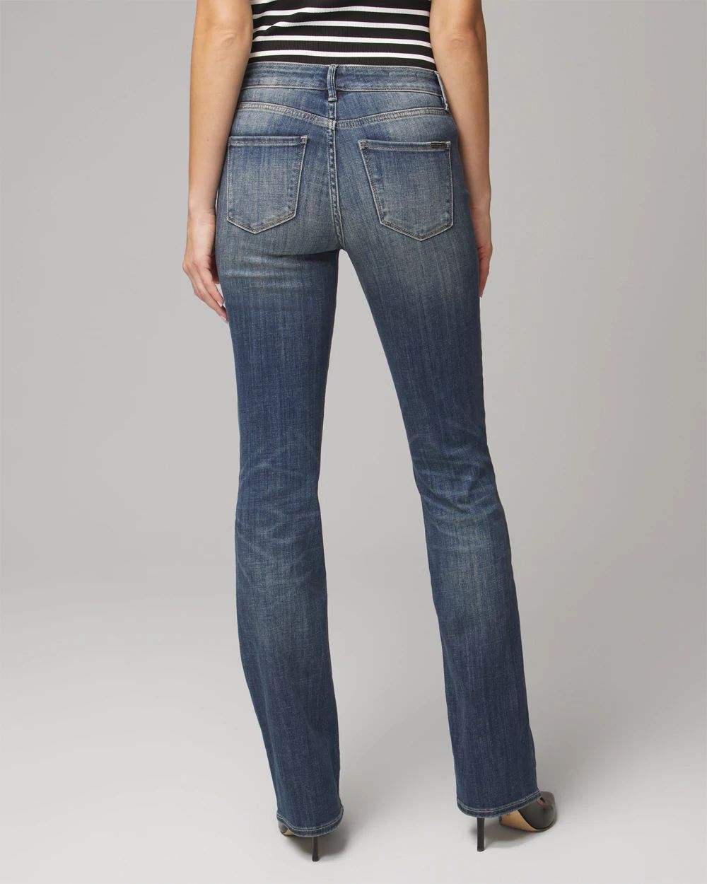 Petite Mid-Rise Everyday Soft Bootcut Jeans click to view larger image.