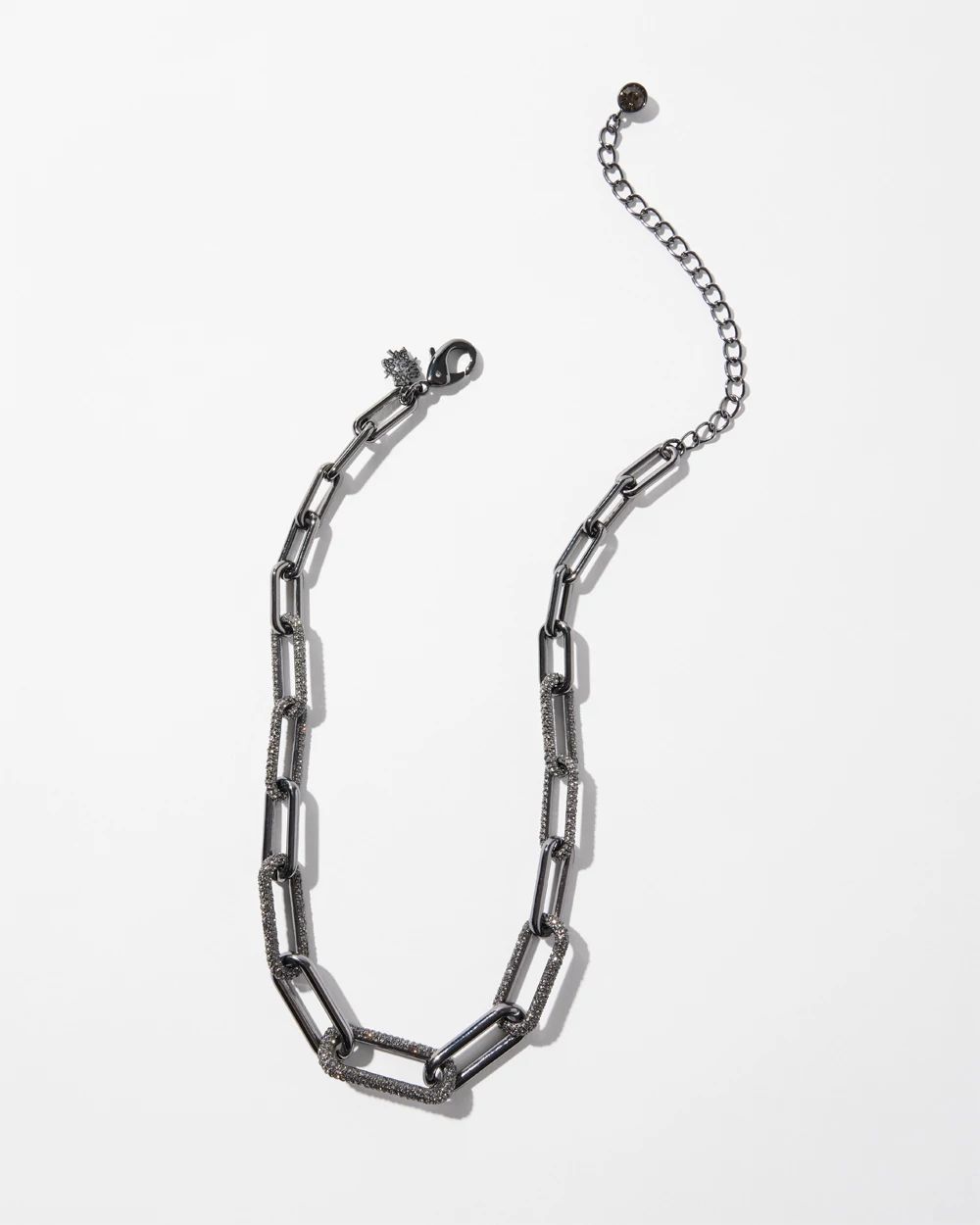 Hematite Crystal Links Short Strand Necklace