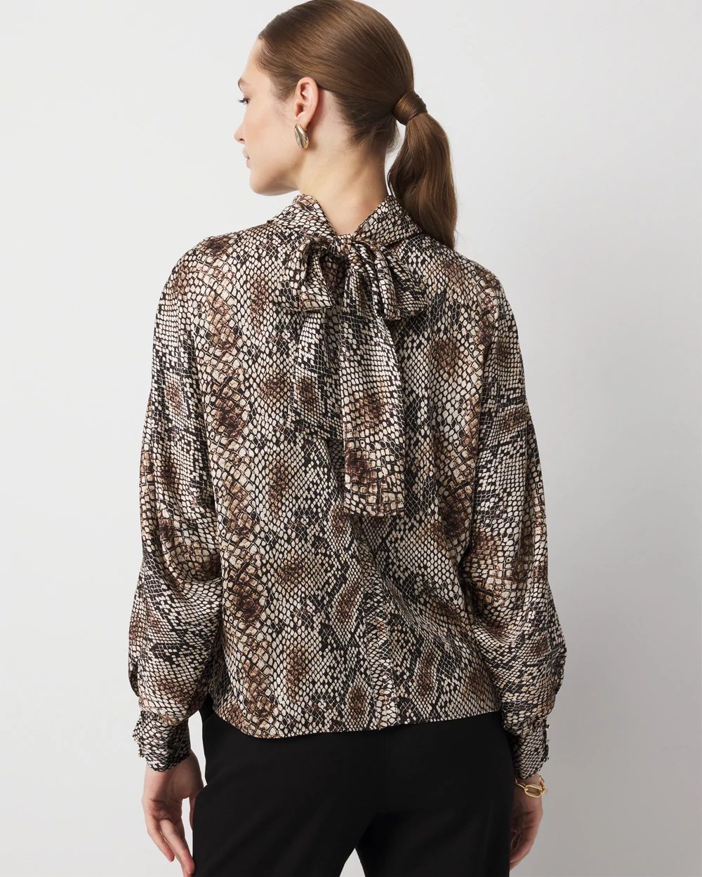 Tie Back Satin Blouse