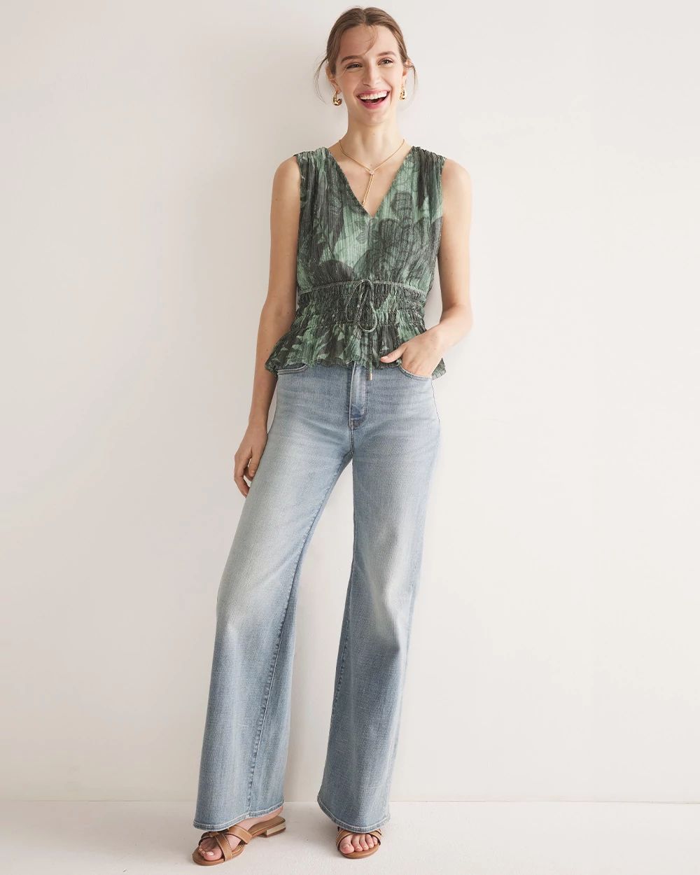 Petite High-Rise Everyday Soft Denim™ Wide-Leg Pants