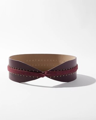 Studded Leather Obi Belt