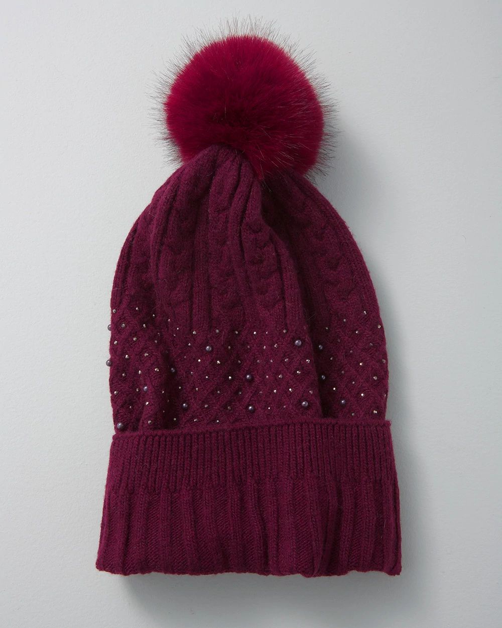 Faux Pearl Embellished Hat