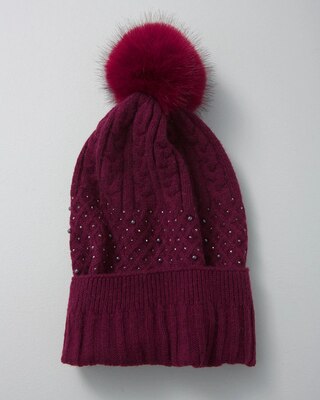Faux Pearl Embellished Hat