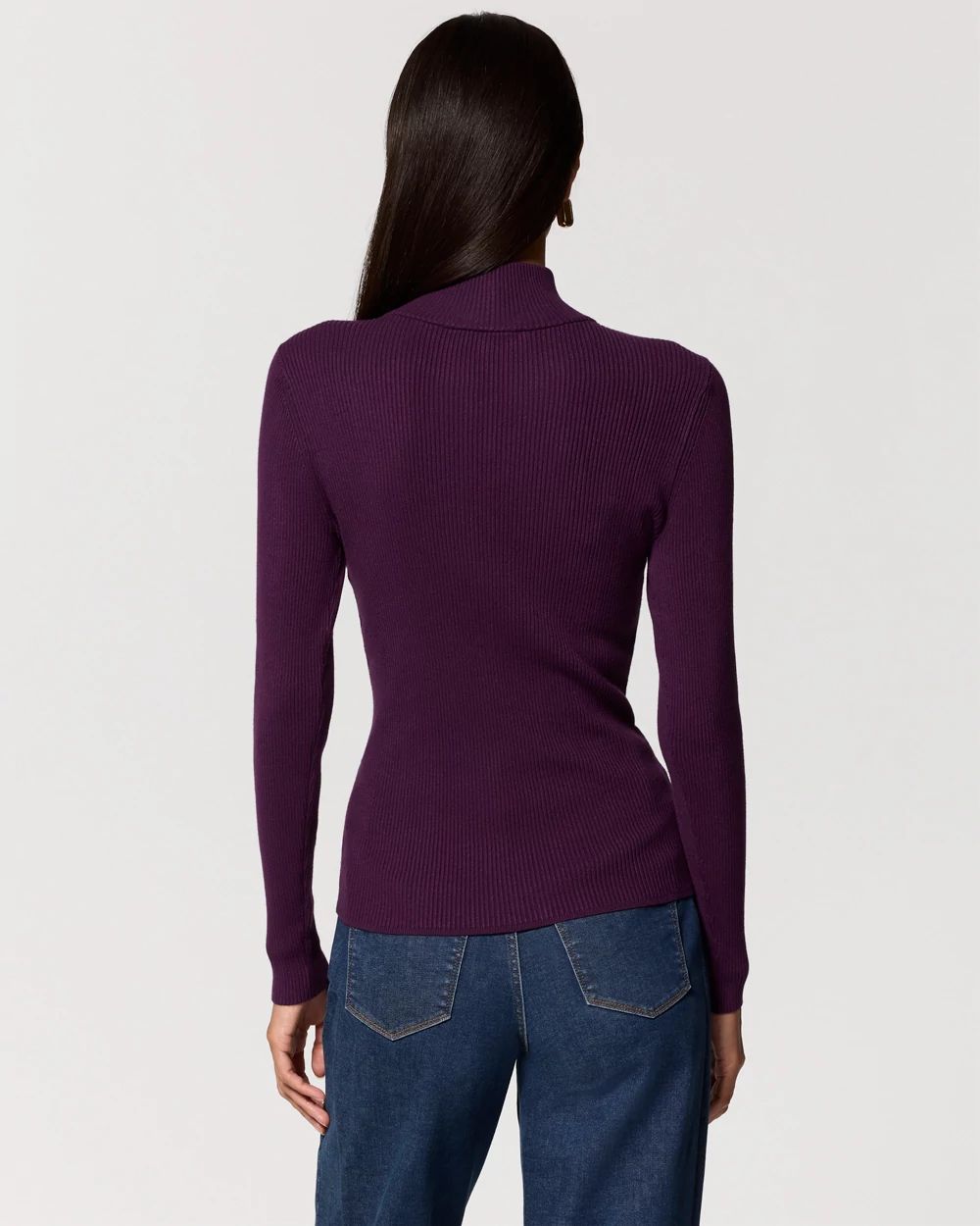 Zip-Up Mock Neck Pullover click to view larger image.