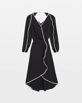 Petite Contrast Ruffle Midi Dress click to view larger image.