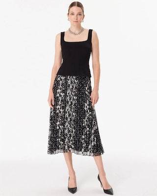 Bustier Pleated Midi Dress
