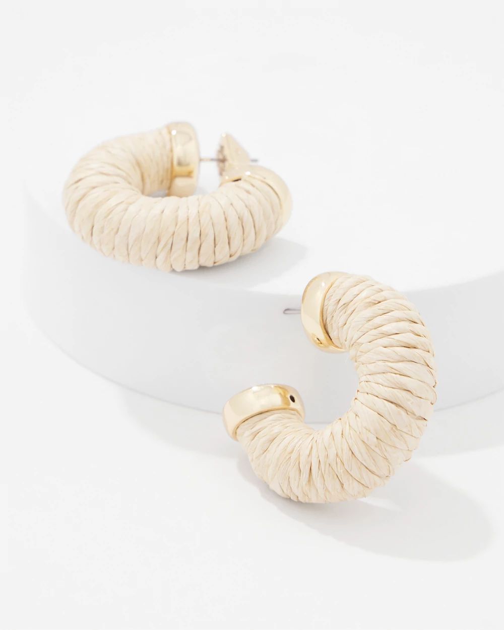 Natural Raffia Hoop Earrings