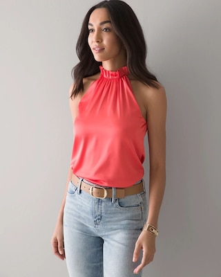 Ruffle Neck Halter Top click to view larger image.