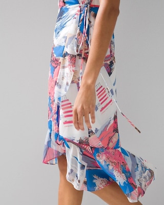 Spaghetti-strap Ruffle Wrap Dress