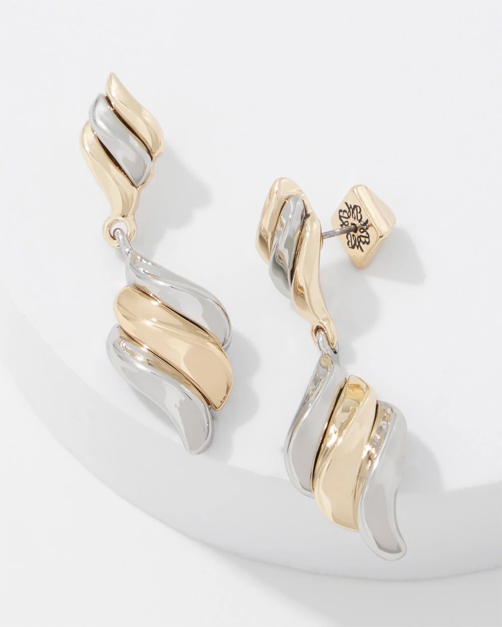 Sculptural Wave Drop Earrings