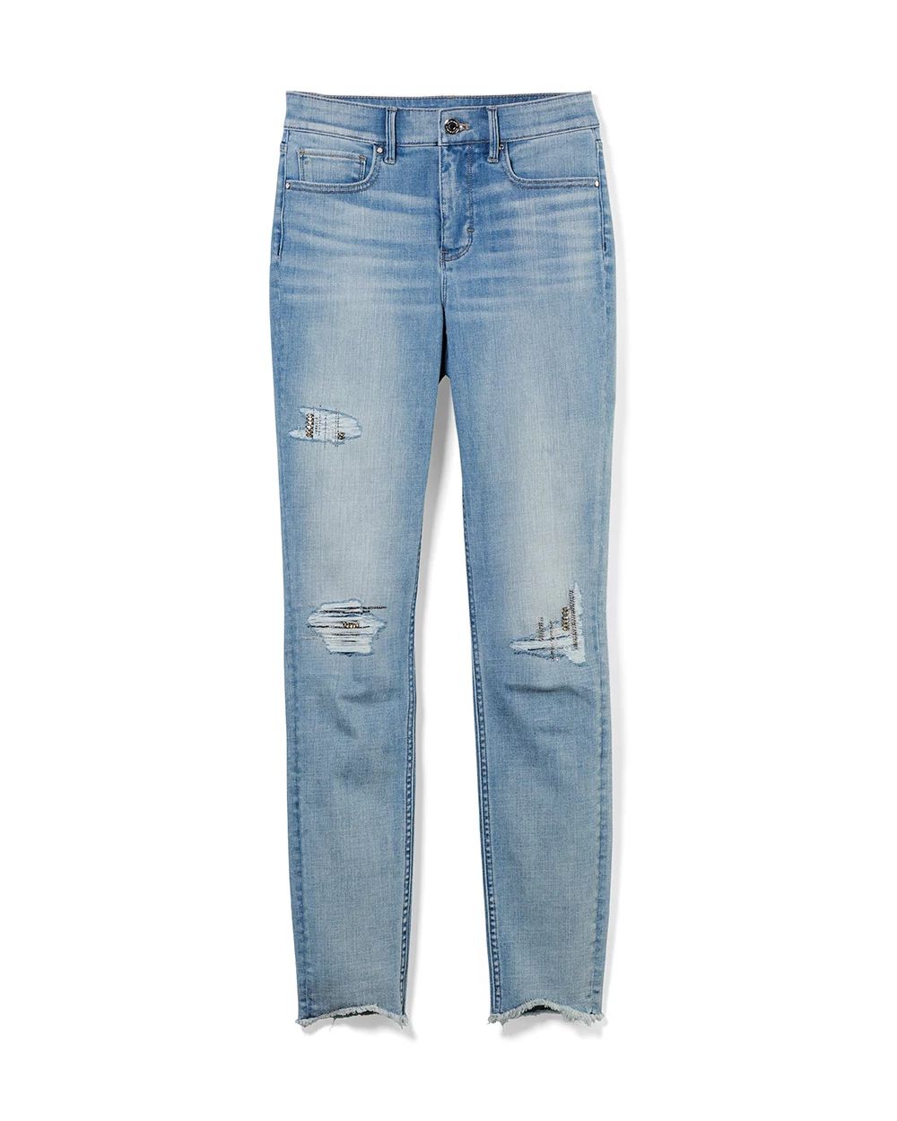 Petite High-Rise Everyday Soft Denim™ Novelty Destructed Skinny Jeans click to view larger image.