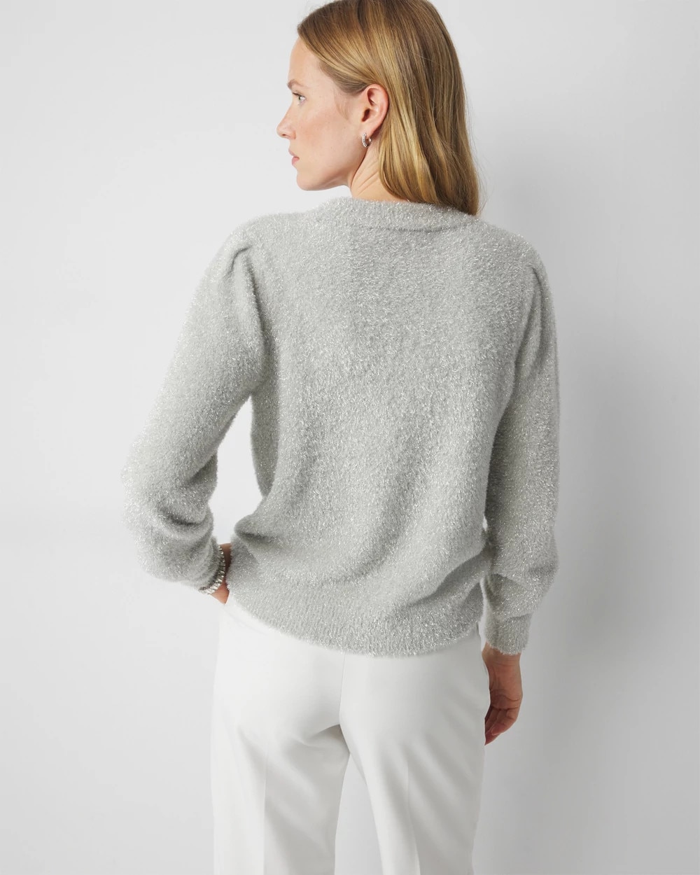 Tinsel Trim Sweater - image 4