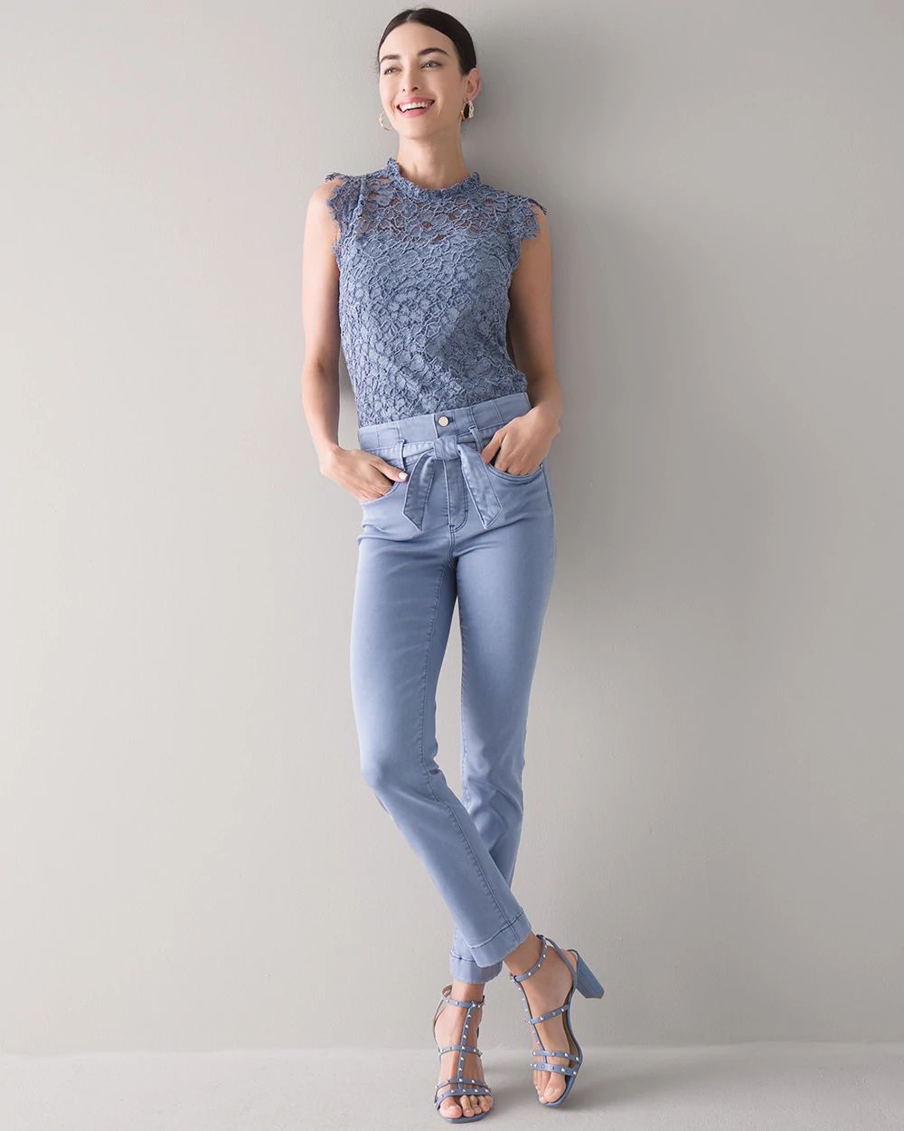 High-Rise Everyday Soft Denim™ Corset Slim Crop Jeans click to view larger image.