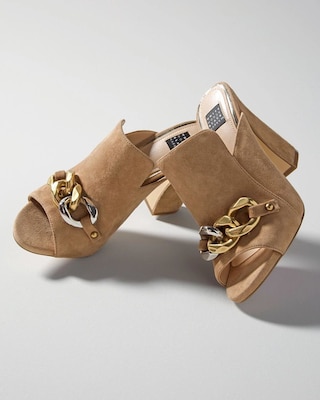 Suede Mule with Chain