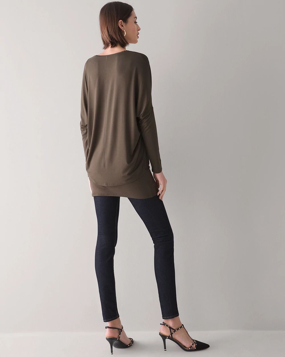Long Sleeve Layered Knit Tunic click to view larger image.